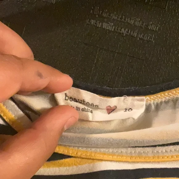 Beautees Yellow and Black Striped Tee - Picture 2 of 4